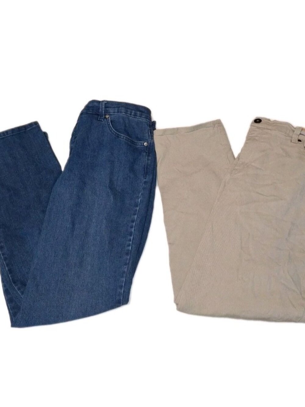 Gloria Vanderbilt Women's Size 16 Petite Blue And Beige Jeans 36x27 Lot Of Two